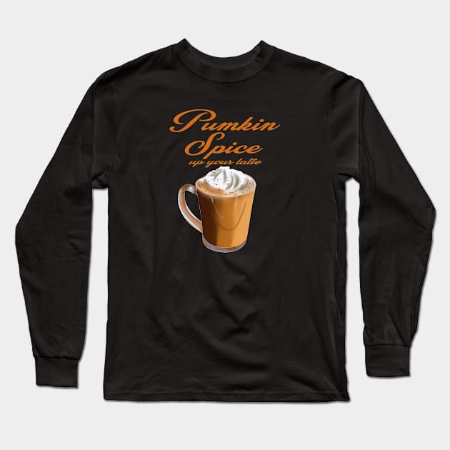 Pumpkin Spice Latte Long Sleeve T-Shirt by Tenh